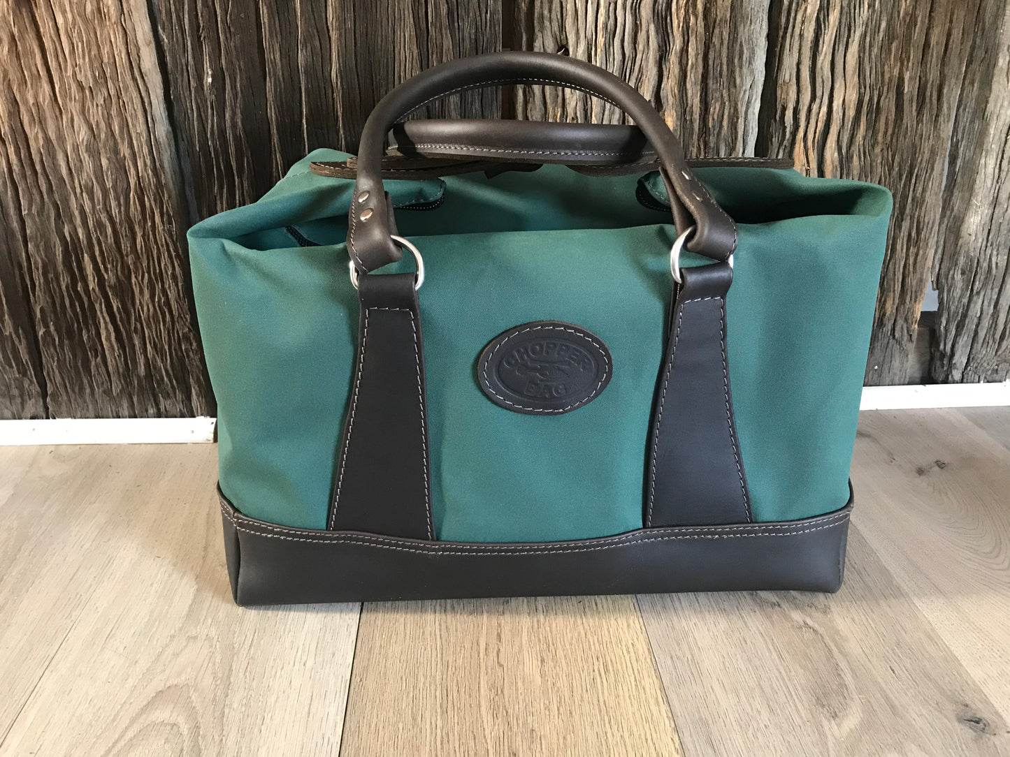 Chopper Bag Small - Dark Green and Tawny Leather